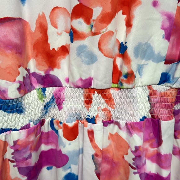 DKNY Plus Size Flutter Sleeve Smock Dress Floral Dress, Size 18w - Picture 9 of 13